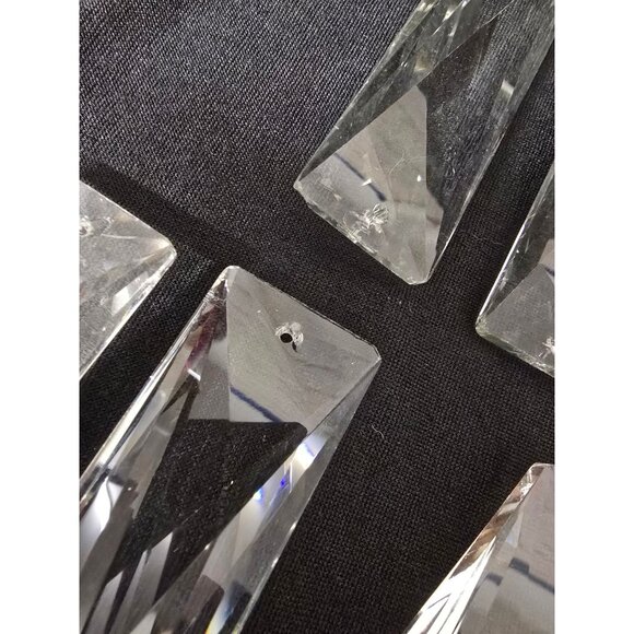 16 Clear Rectangle Crystal Chandelier Prisms With Drilled Holes For Hanging - Picture 3 of 3
